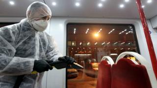 Samsun’da tramvaylar dezenfekte ediliyor
